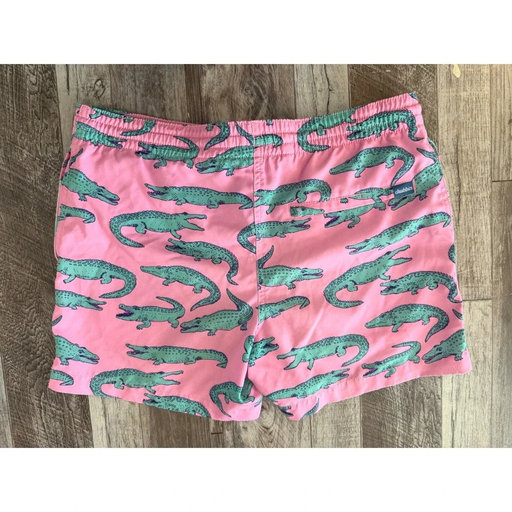 Chubbies Swim Trunks XS Pink Alligator Print 5.5